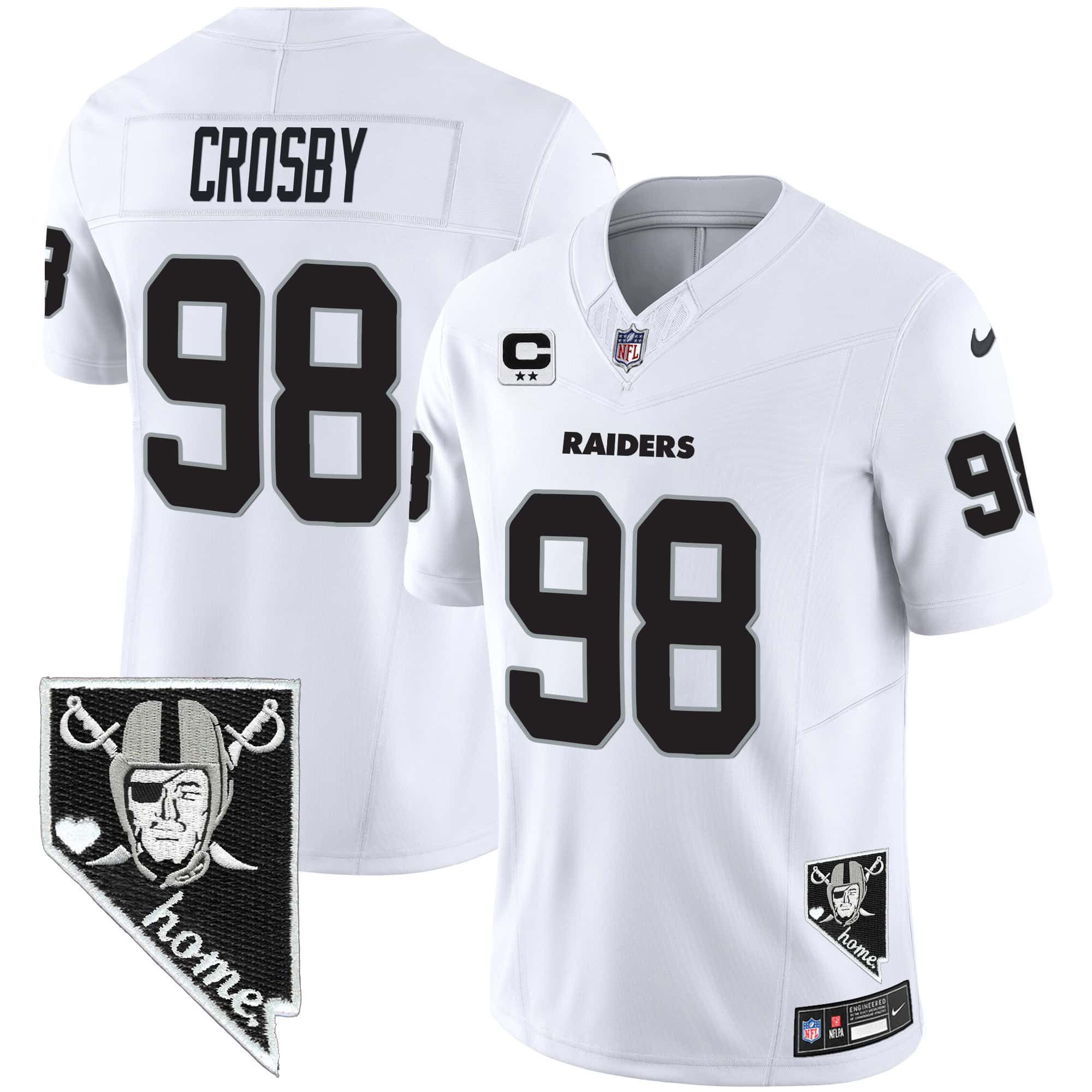 Men Oakland Raiders #98 Crosby White 2024 Nike Nevada Home Patch Vapor NFL Jersey->indianapolis colts->NFL Jersey